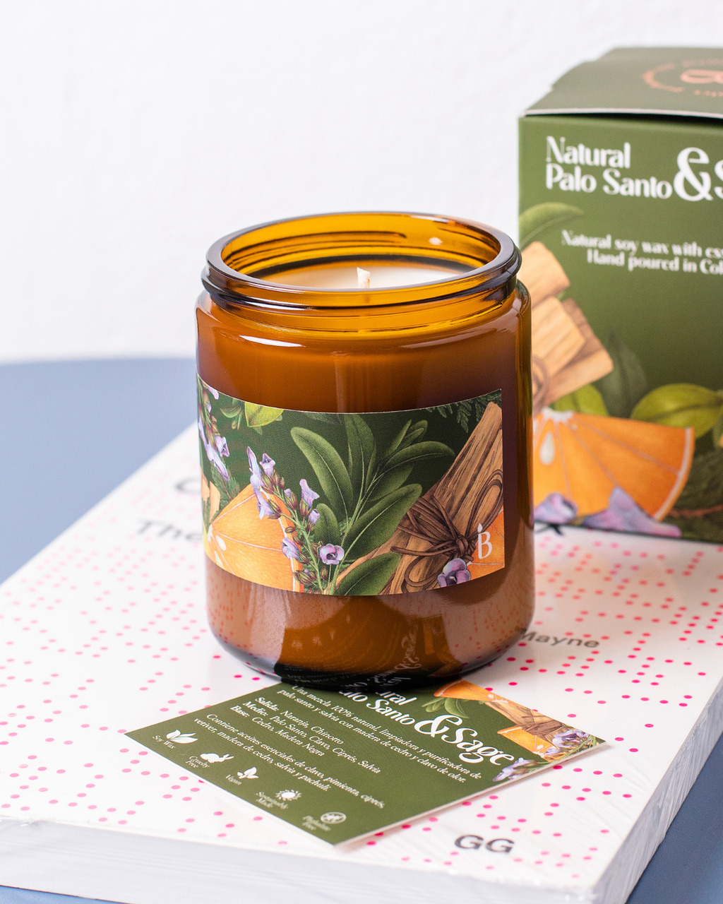 Vela aromática Natural Palo Santo & Salvia 210 gr | Regalo de equilibrio