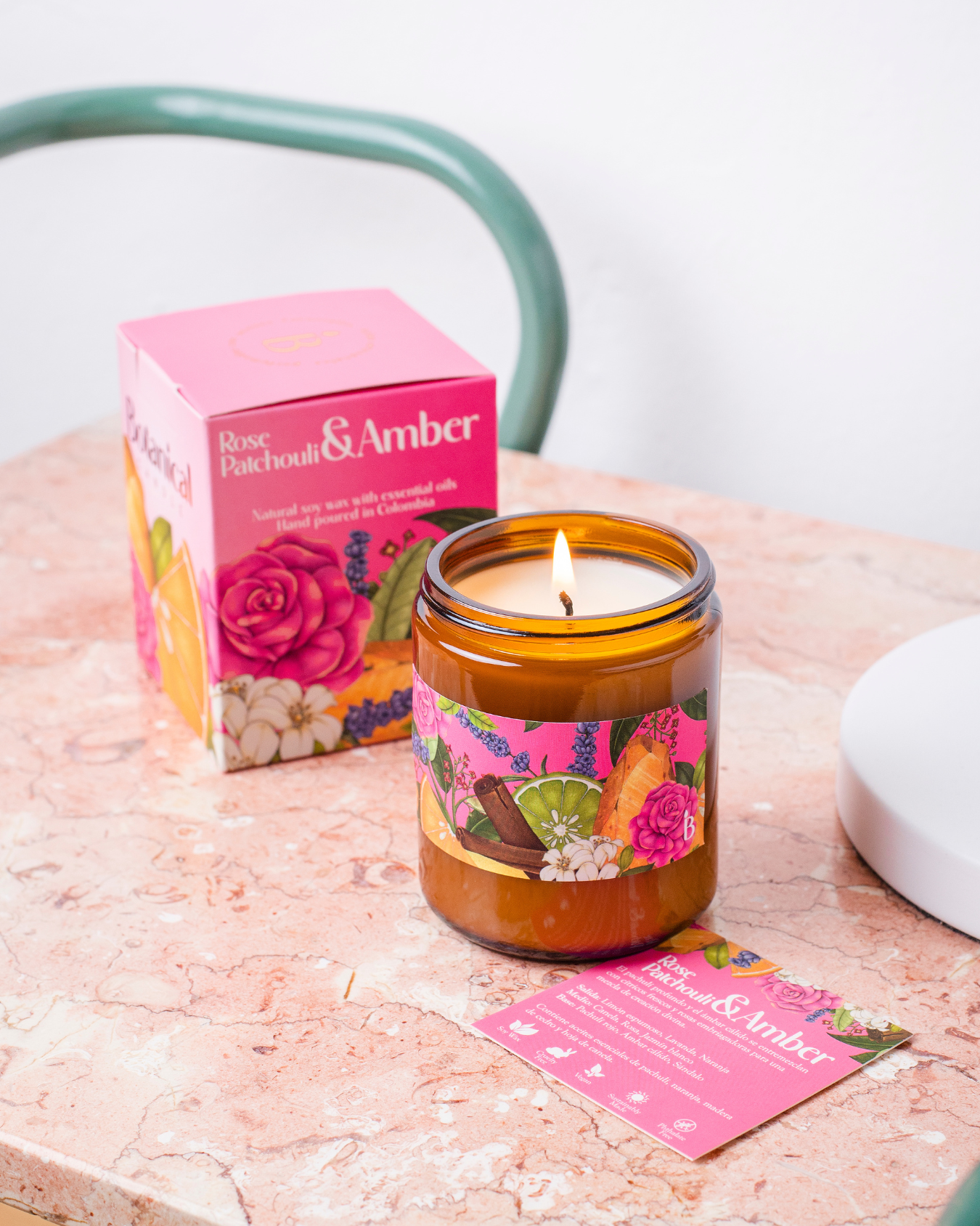 Vela aromática Rose & Amber 210 gr | Regalo elegante